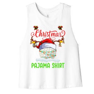 Funny Hockey Christmas Ugly Sweater Hockey Xmas Outfit Gift Women's Racerback Cropped Tank