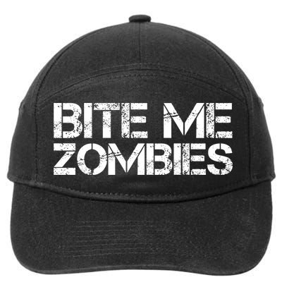 Funny Halloween, Cute Halloween, Bite Me Zombies 7-Panel Snapback Hat