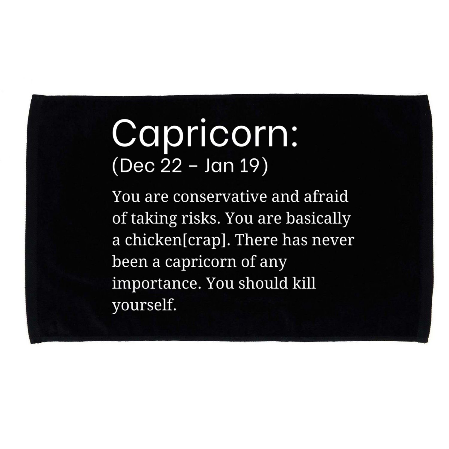 Funny Horoscope Capricorn Zodiac Sign Sarcastic Astrology Gift Microfiber Hand Towel