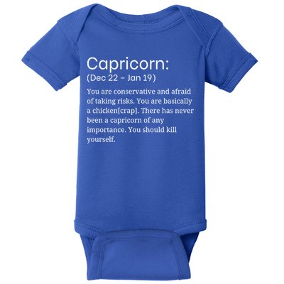 Funny Horoscope Capricorn Zodiac Sign Sarcastic Astrology Gift Baby Bodysuit