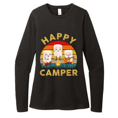 Funny Happy Cute Marshmallow Camper Bonfire Kids Women Men Womens CVC Long Sleeve Shirt