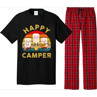 Funny Happy Cute Marshmallow Camper Bonfire Kids Women Men Pajama Set