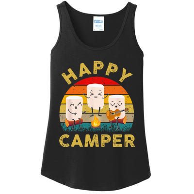 Funny Happy Cute Marshmallow Camper Bonfire Kids Women Men Ladies Essential Tank