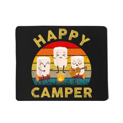 Funny Happy Cute Marshmallow Camper Bonfire Kids Women Men Mousepad