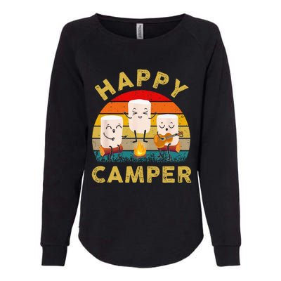 Funny Happy Cute Marshmallow Camper Bonfire Kids Women Men Womens California Wash Sweatshirt