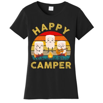 Funny Happy Cute Marshmallow Camper Bonfire Kids Women Men Women's T-Shirt