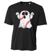 Funny Halloween Costume Baseball Ghost Baseball Lover Cooling Performance Crew T-Shirt