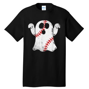 Funny Halloween Costume Baseball Ghost Baseball Lover Tall T-Shirt