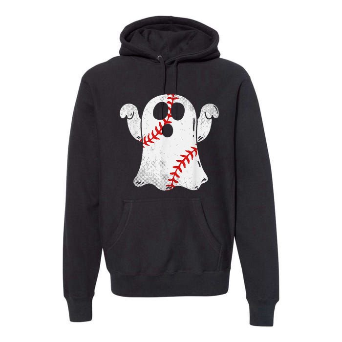 Funny Halloween Costume Baseball Ghost Baseball Lover Premium Hoodie