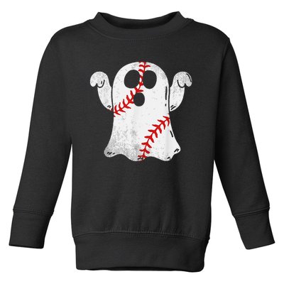 Funny Halloween Costume Baseball Ghost Baseball Lover Toddler Sweatshirt