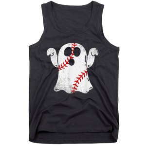 Funny Halloween Costume Baseball Ghost Baseball Lover Tank Top