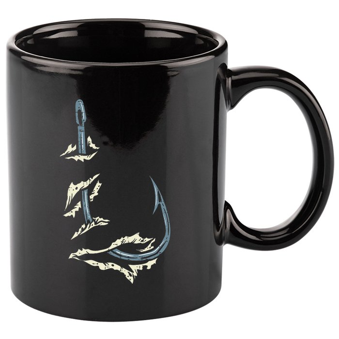 Fish Hook Cool Fishing Fisher Fisherman Angler Dad 11oz C Handle Ceramic Mug