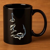 Fish Hook Cool Fishing Fisher Fisherman Angler Dad 11oz C Handle Ceramic Mug