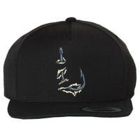 Fish Hook Cool Fishing Fisher Fisherman Angler Dad Wool Snapback Cap
