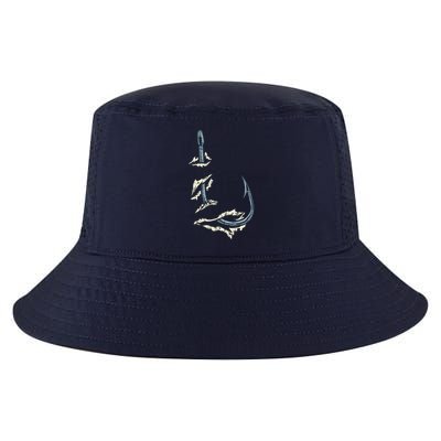 Fish Hook Cool Fishing Fisher Fisherman Angler Dad Cool Comfort Performance Bucket Hat