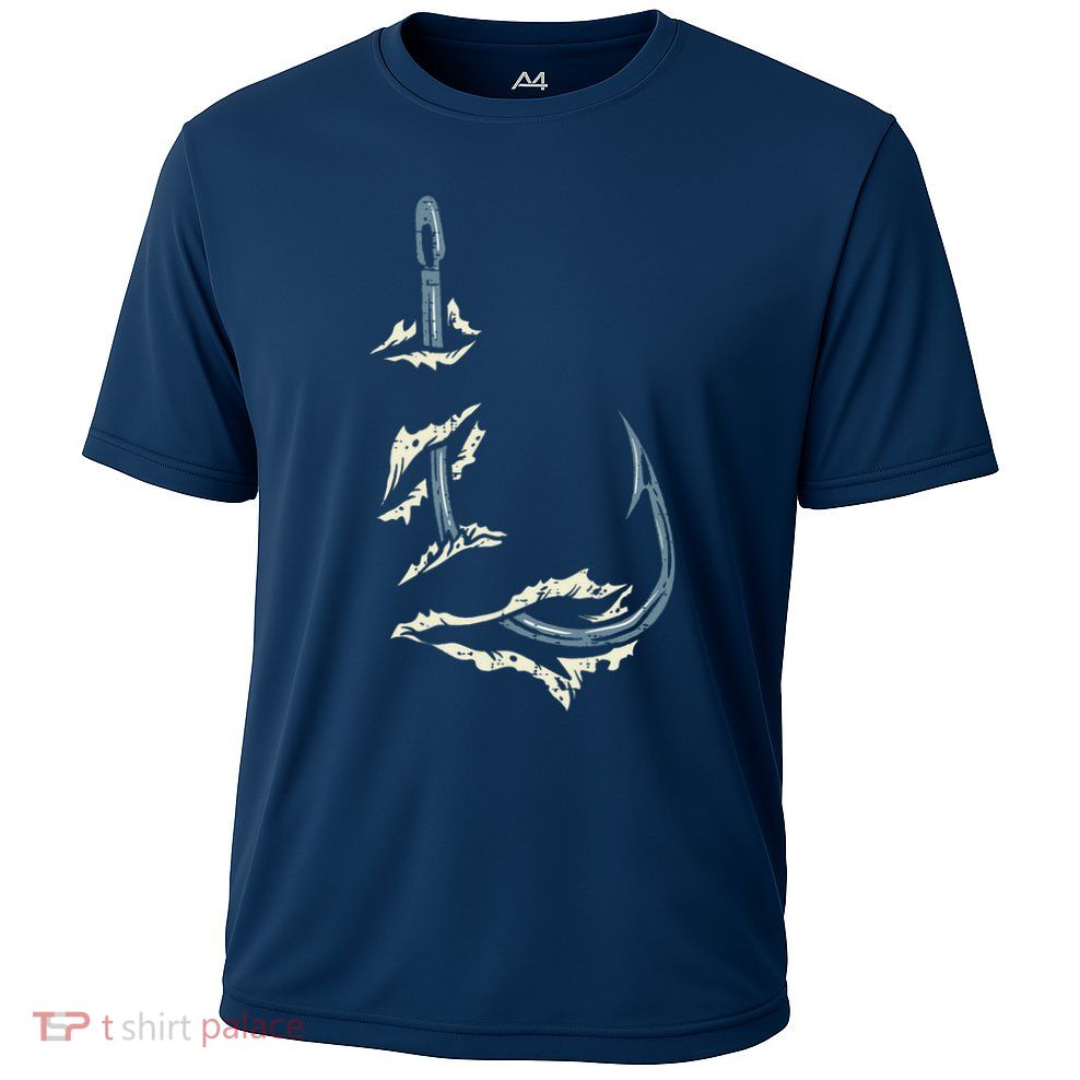 Fish Hook Cool Fishing Fisher Fisherman Angler Dad Performance Shirt