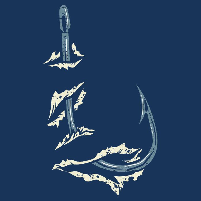Fish Hook Cool Fishing Fisher Fisherman Angler Dad Cooling Performance Crew T-Shirt