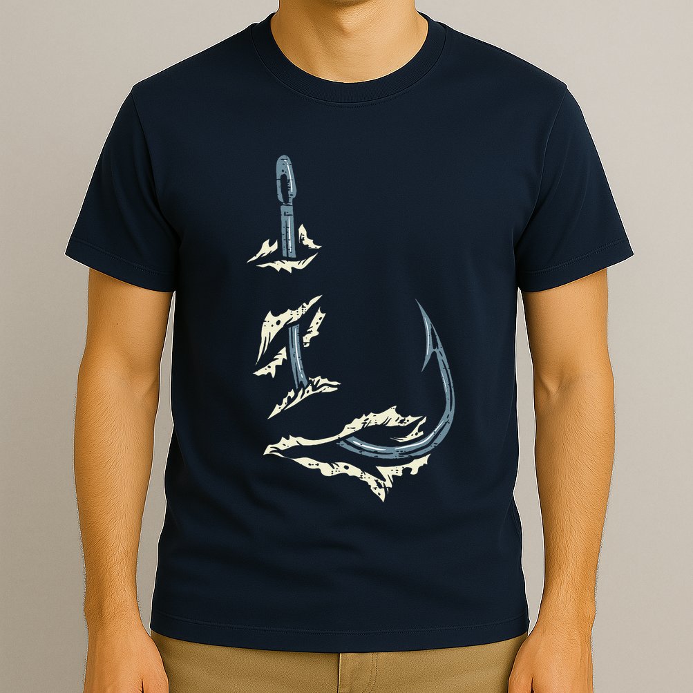 Fish Hook Cool Fishing Fisher Fisherman Angler Dad T-Shirt