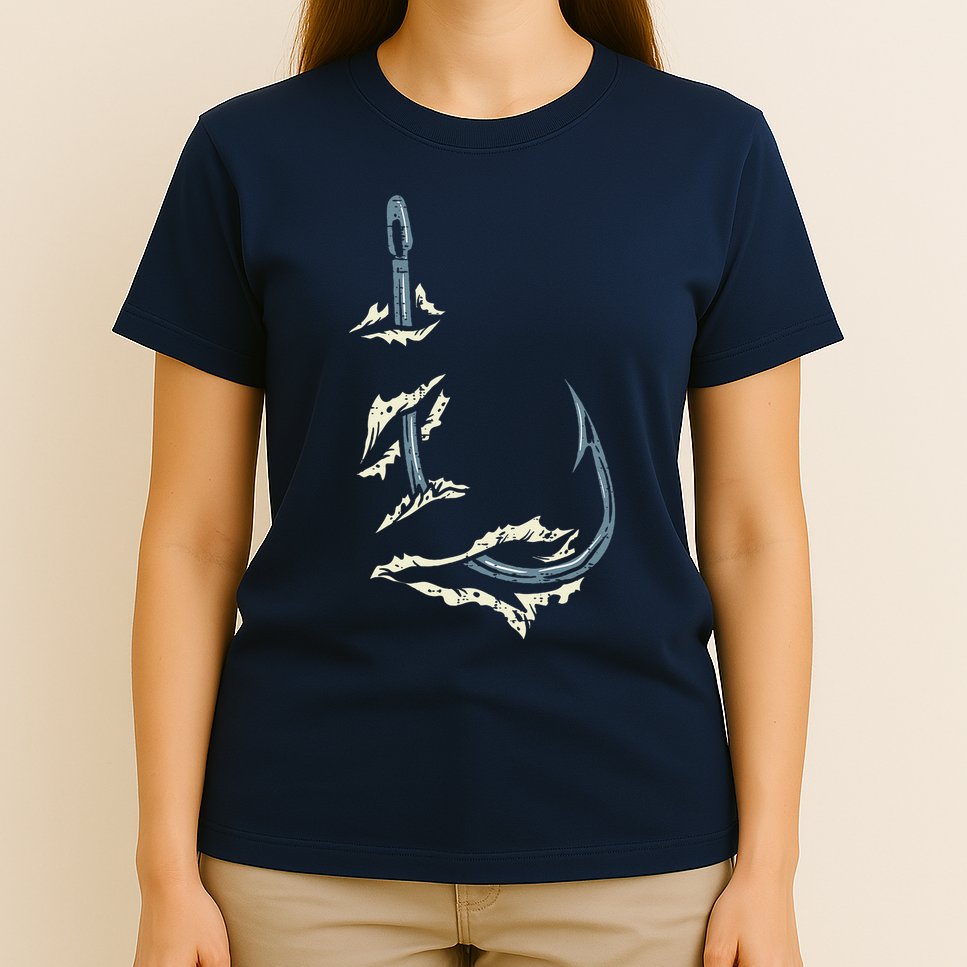 Fish Hook Cool Fishing Fisher Fisherman Angler Dad T-Shirt