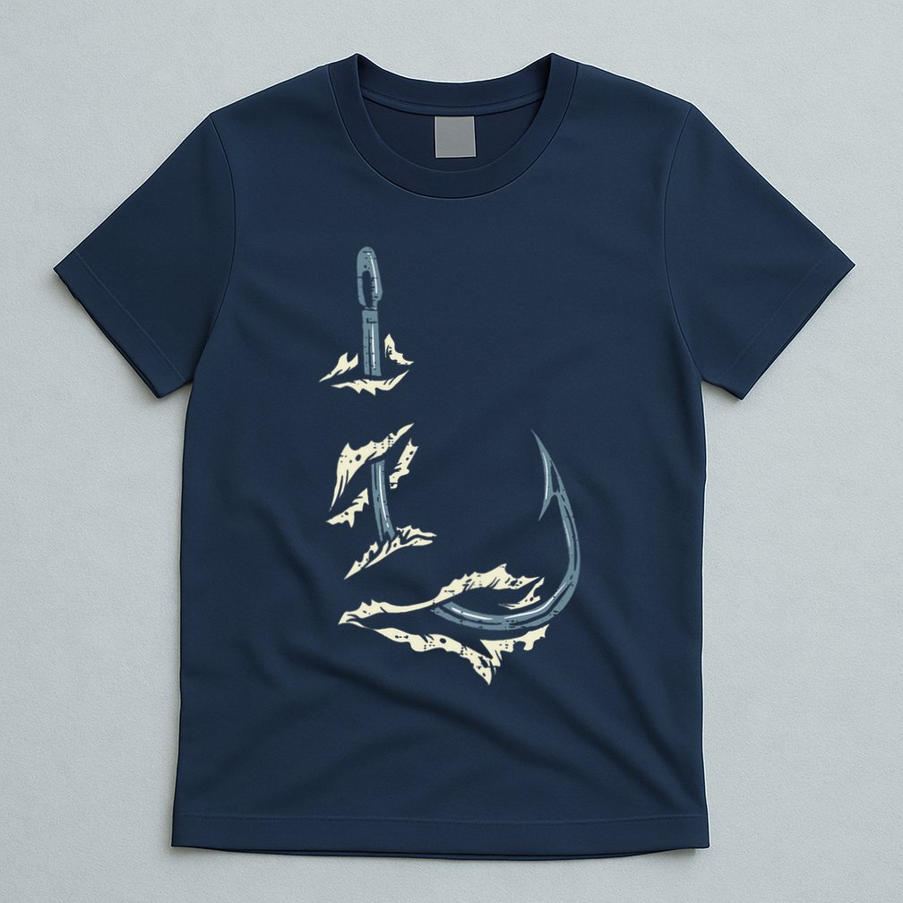 Fish Hook Cool Fishing Fisher Fisherman Angler Dad T-Shirt