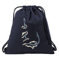 Fish Hook Cool Fishing Fisher Fisherman Angler Dad Drawstring Bag