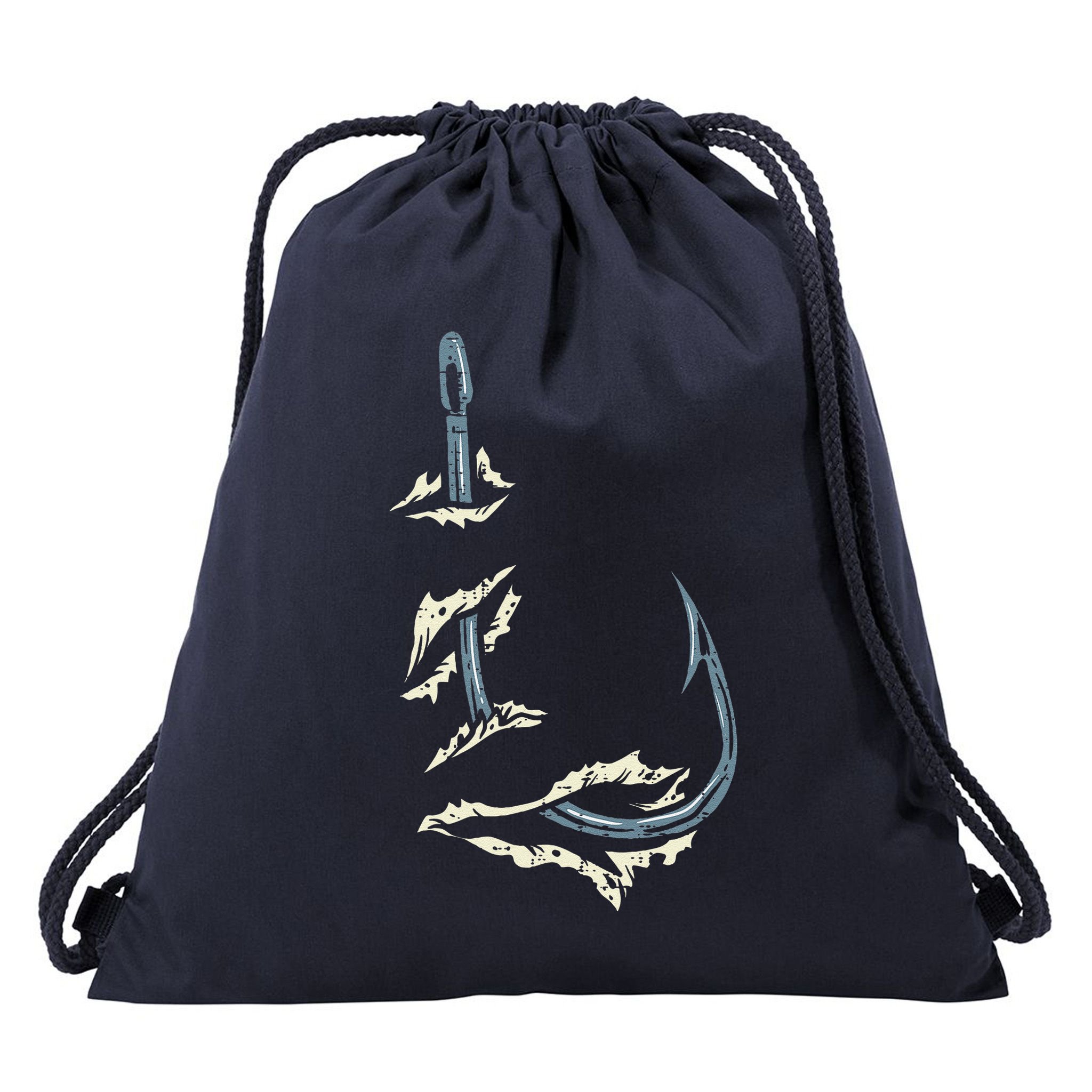 Fish Hook Cool Fishing Fisher Fisherman Angler Dad Drawstring Bag
