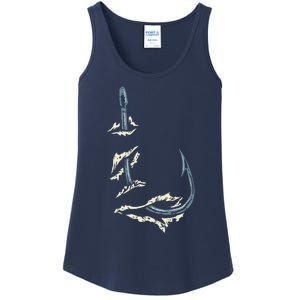 Fish Hook Cool Fishing Fisher Fisherman Angler Dad Ladies Essential Tank