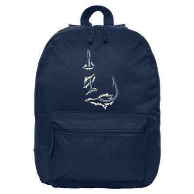 Fish Hook Cool Fishing Fisher Fisherman Angler Dad 16 in Basic Backpack