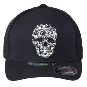 Fun Halloween Costume Skull Australian Cattle Dog Lover Flexfit Unipanel Trucker Cap