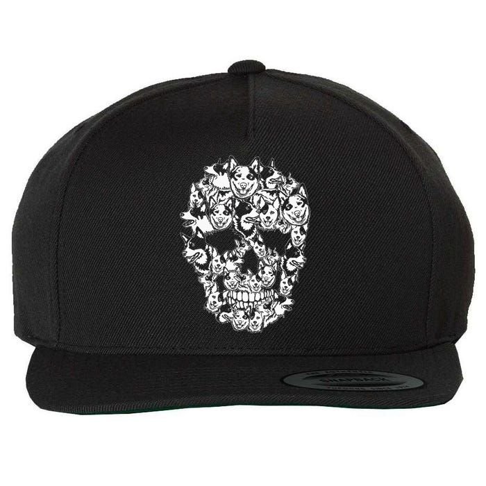 Fun Halloween Costume Skull Australian Cattle Dog Lover Wool Snapback Cap