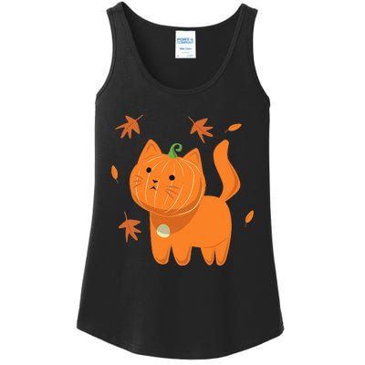 Funny Halloween Cat Cat Pumpkin Jack O Lantern Gift Ladies Essential Tank