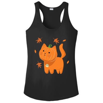 Funny Halloween Cat Cat Pumpkin Jack O Lantern Gift Ladies PosiCharge Competitor Racerback Tank