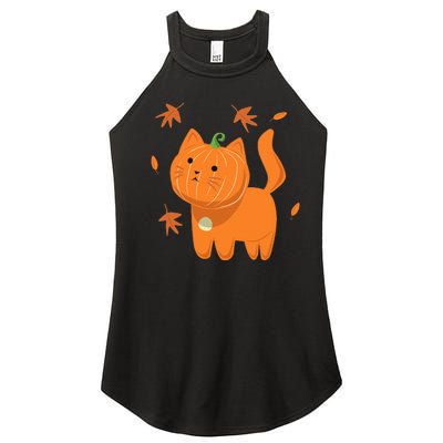 Funny Halloween Cat Cat Pumpkin Jack O Lantern Gift Women’s Perfect Tri Rocker Tank