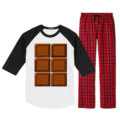 Funny Halloween Costume Chocolate Bar Raglan Sleeve Pajama Set