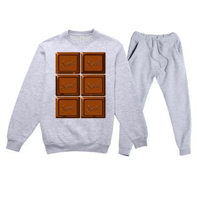 Funny Halloween Costume Chocolate Bar Premium Crewneck Sweatsuit Set