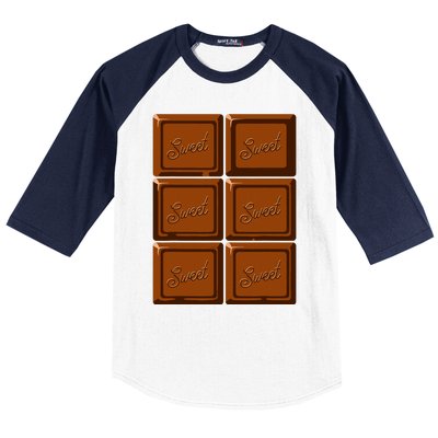 Funny Halloween Costume Chocolate Bar Baseball Sleeve Shirt