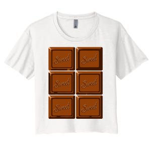 Funny Halloween Costume Chocolate Bar Women's Crop Top Tee