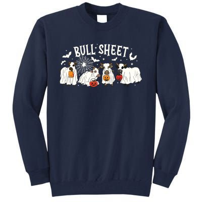 Funny Halloween Cow Bull Sheet Cow Ghost Spooky Season Farm Tall Sweatshirt