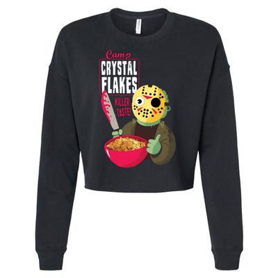 Funny Halloween Camp Crystal Flakes Cropped Pullover Crew