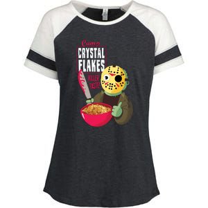 Funny Halloween Camp Crystal Flakes Enza Ladies Jersey Colorblock Tee