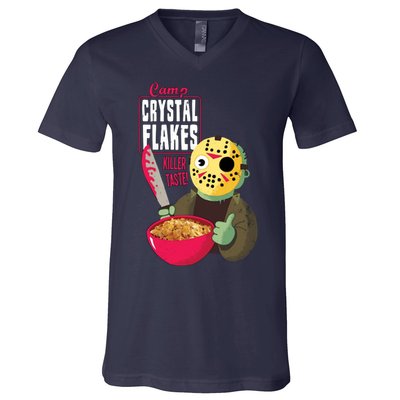 Funny Halloween Camp Crystal Flakes V-Neck T-Shirt