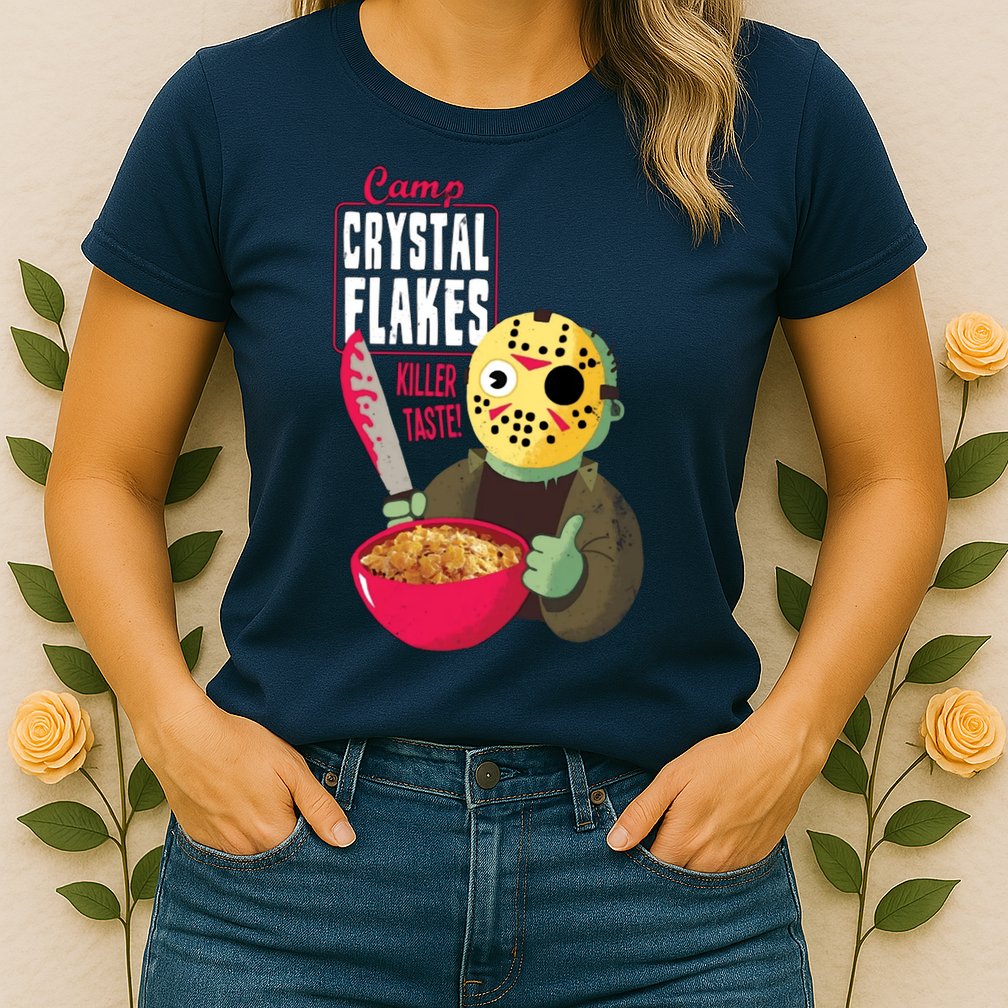 Funny Halloween Camp Crystal Flakes Womens T-Shirt