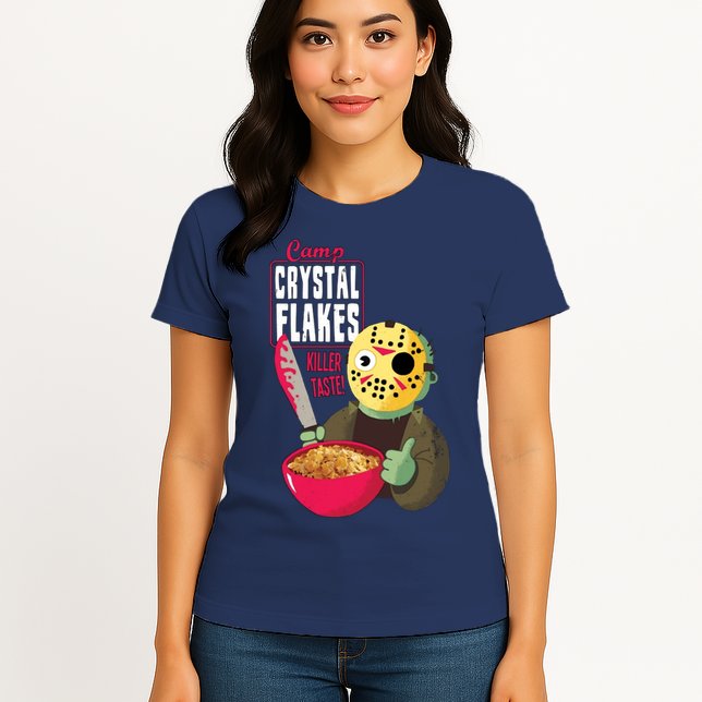 Funny Halloween Camp Crystal Flakes Womens T-Shirt