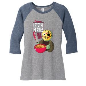 Funny Halloween Camp Crystal Flakes Women's Tri-Blend 3/4-Sleeve Raglan Shirt