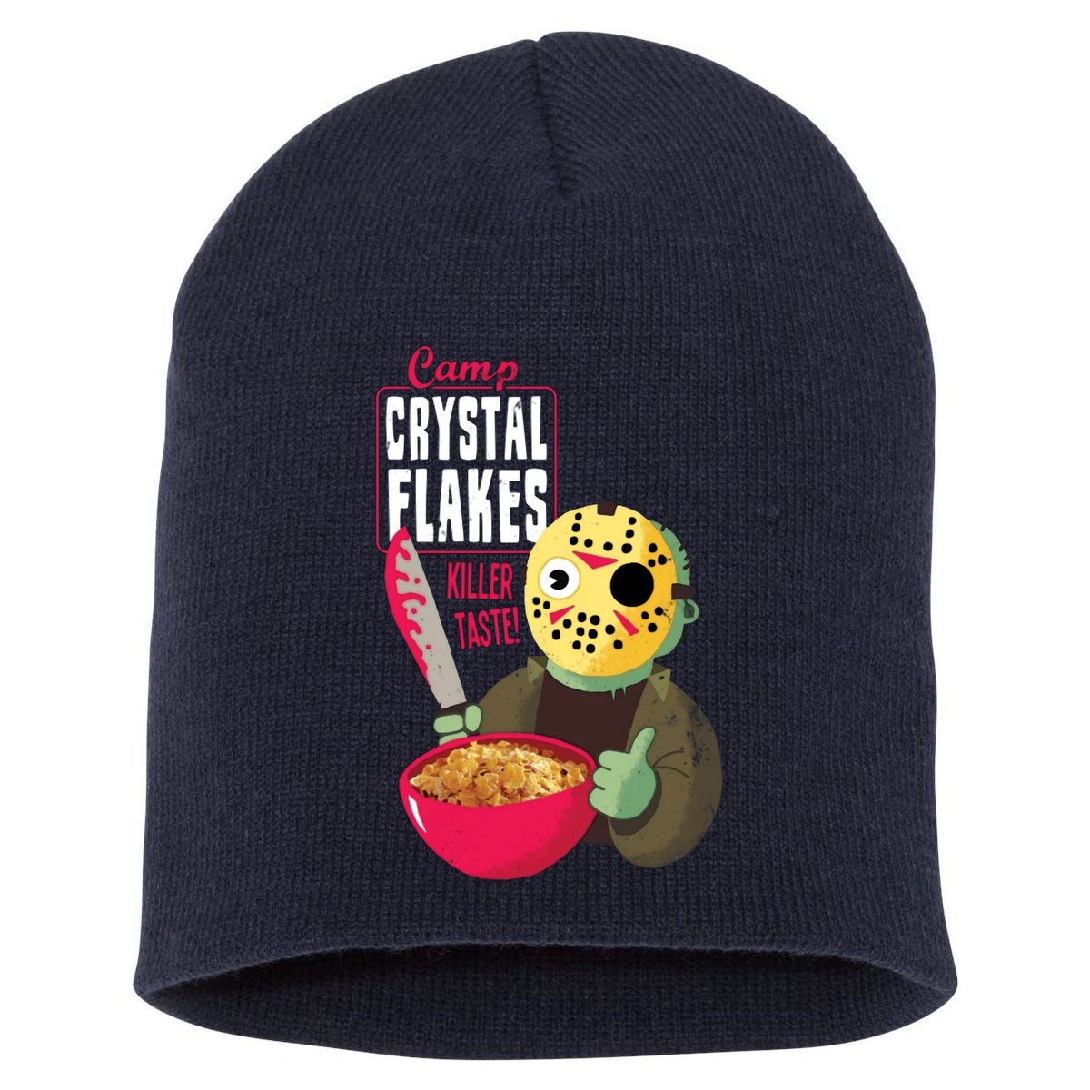 Funny Halloween Camp Crystal Flakes Short Acrylic Beanie
