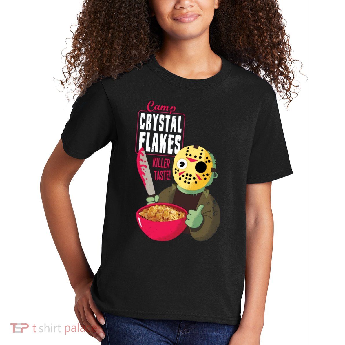Funny Halloween Camp Crystal Flakes Kids T-Shirt