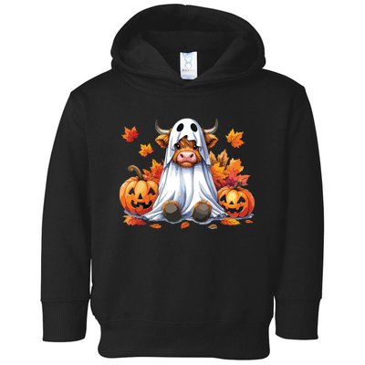 Funny Halloween Cow Bull Sheet Cow Ghost Spooky Season Farm Toddler Hoodie