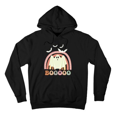 Funny Halloween Cute Ghost Retro Rainbow Spooky Hoodie