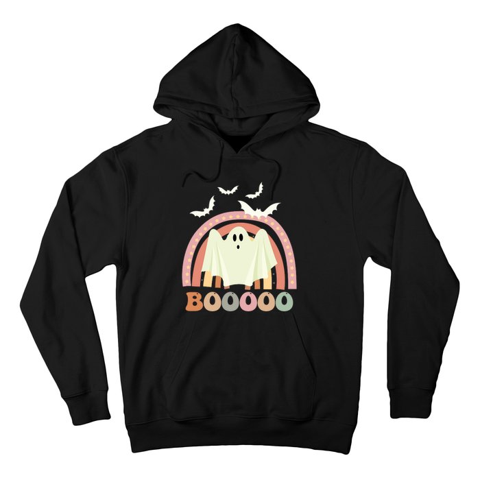 Funny Halloween Cute Ghost Retro Rainbow Spooky Hoodie