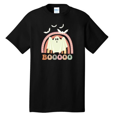 Funny Halloween Cute Ghost Retro Rainbow Spooky Tall T-Shirt